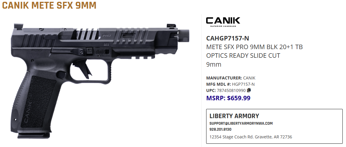 CANIK METE SFx 9mm